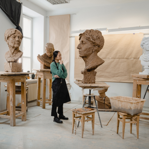 Sculpture room at exhibtion Onwards and Up