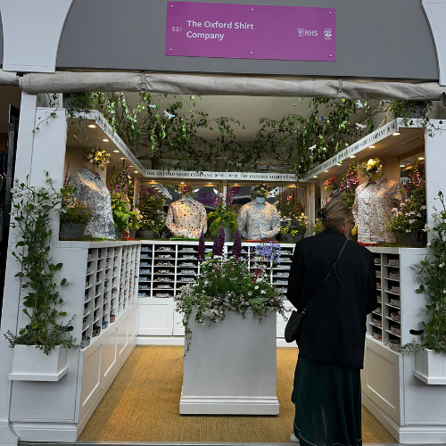 The Chelsea FLower Show The Oxford Shirt Company Trade Stand | Onwards and Up