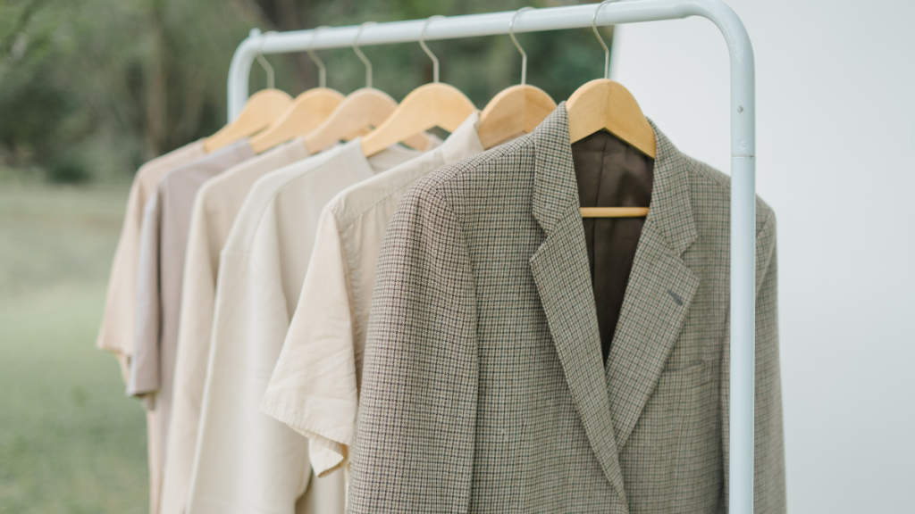 Rail of eco coloured jackets | Onwards and Up